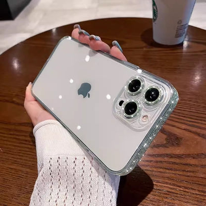 Side Sparkly Clear iPhone Case With Camera Protector