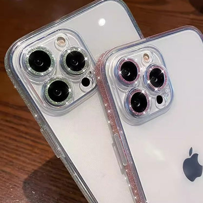 Side Sparkly Clear iPhone Case With Camera Protector