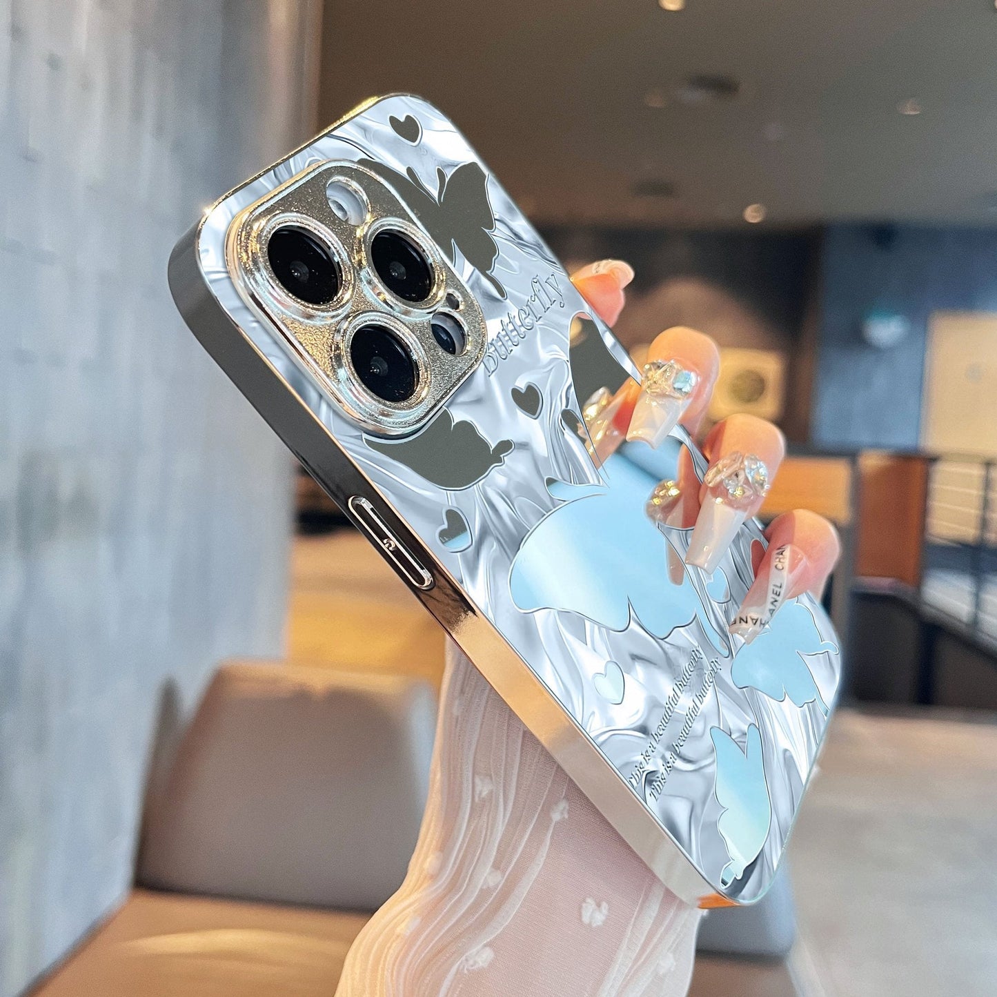 🔥Last Day 49% OFF-2025 Electroplating Anti-Drop Mirror Butterfly Apple Phone Case