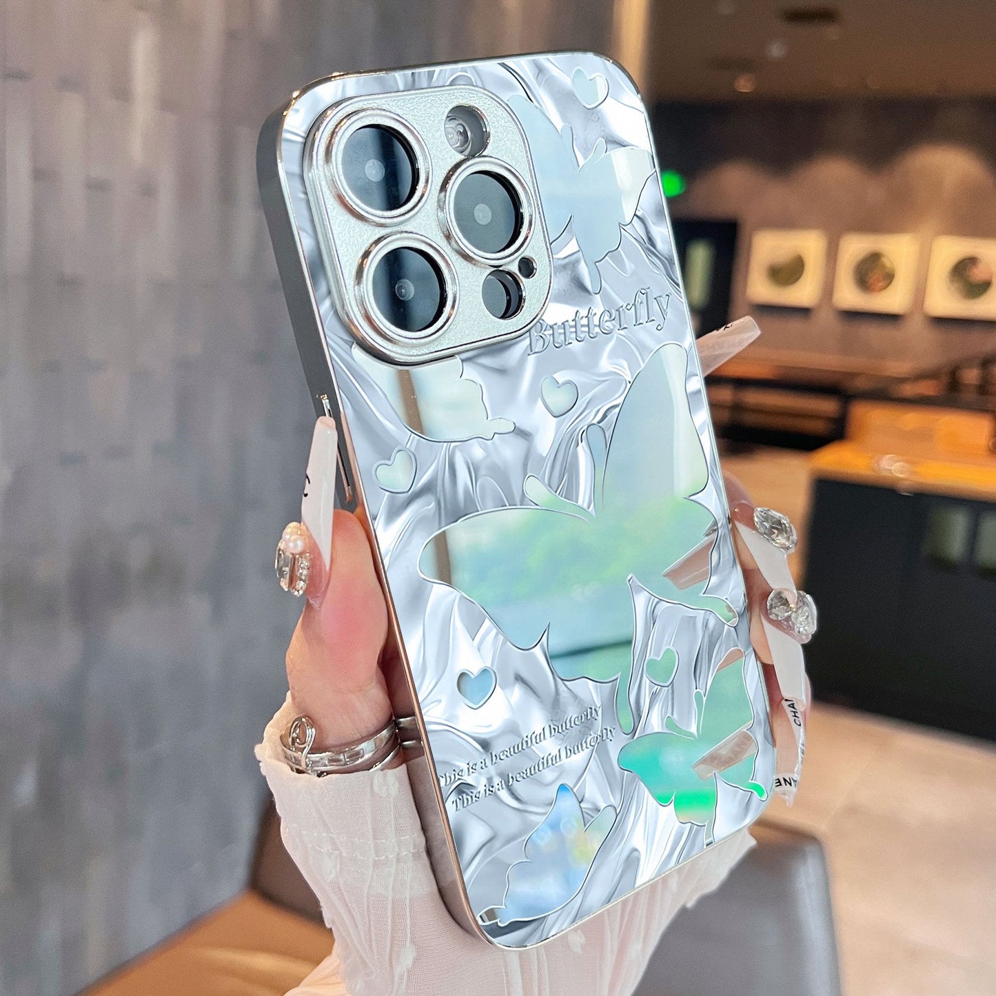 🔥Last Day 49% OFF-2025 Electroplating Anti-Drop Mirror Butterfly Apple Phone Case